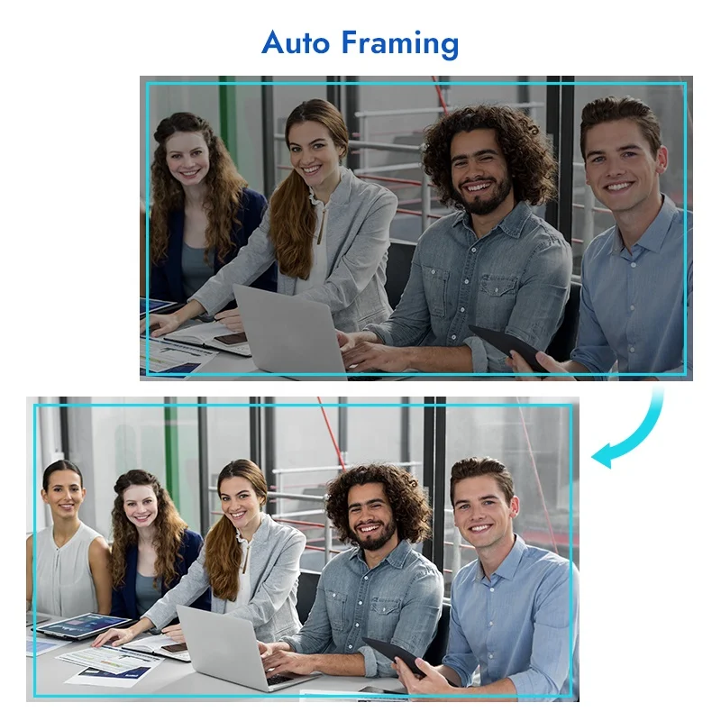 Rocware 4K 12X optical zoom Video conference PTZ Camera with AI Auto Tracking for video conference meeting and live streaming