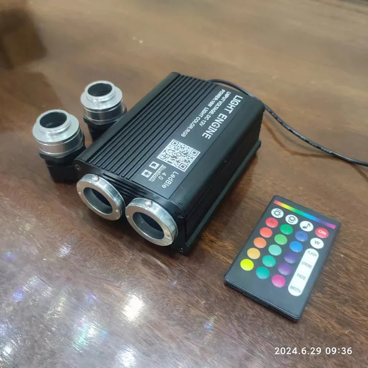 DC12V/AC100-240V RGBW 2*16 Вт волоконно-оптический Световой двигатель 25 мм калибра с RF и мобильным телефоном приложение управления музыкой