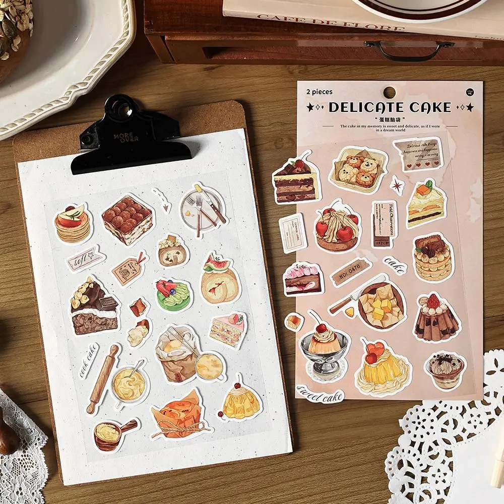 2 stickers per pack Sugar diary series dessert food handbook decorative base material stickers 4 models