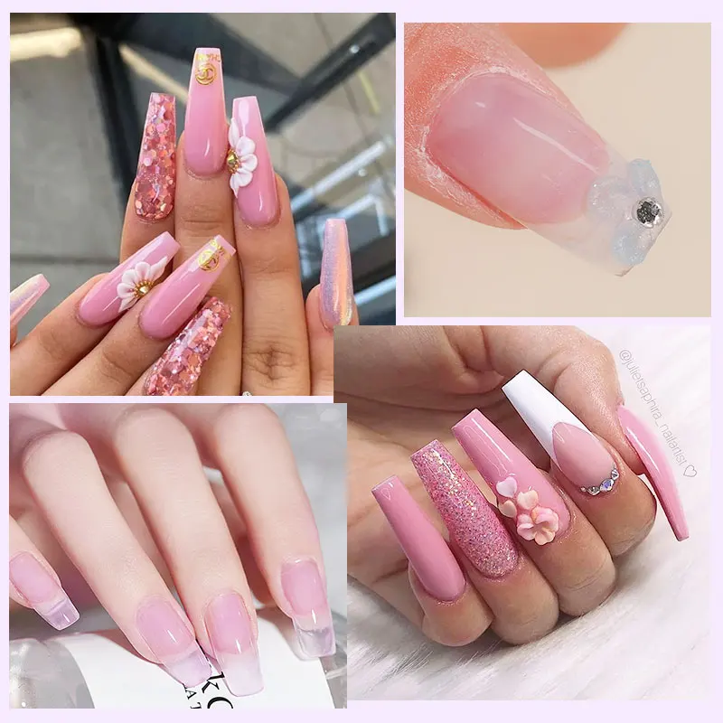 Fast-Drying Acrylic Powder Set for Nail Decoration Featuring Sand Sugar Use with Nail Drill/Nail Lamp Complete Kit