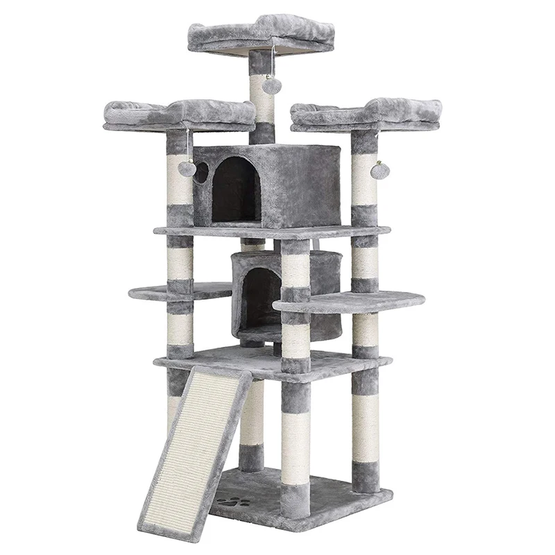 Wholesale Original Design High Quality Plush Hemp Rope Cat Scratching Post Tree