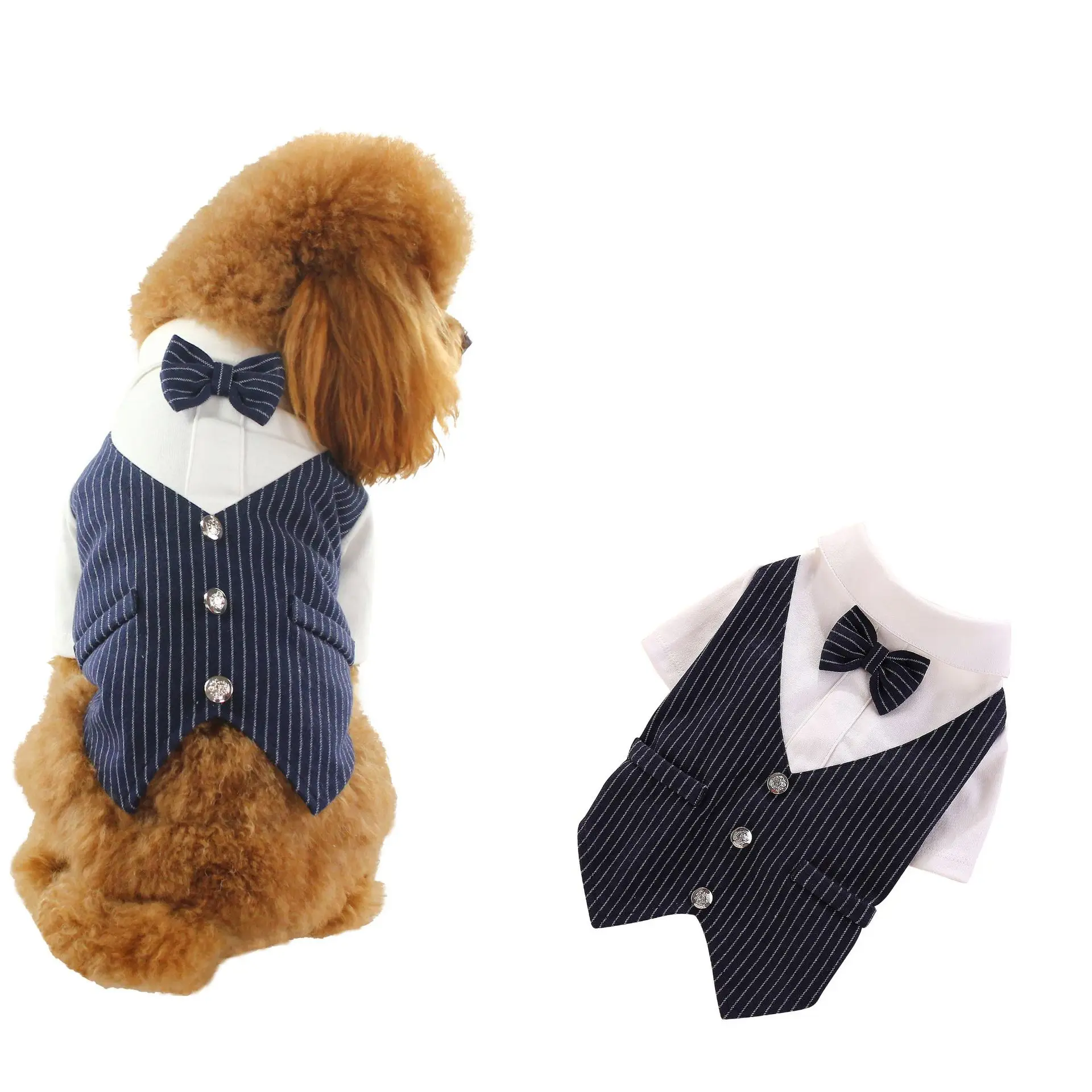 Fashion Gentleman Dog clothing Wedding Dress Formal shirt bow tie tuxedo Pet clothing set suitable for dogs