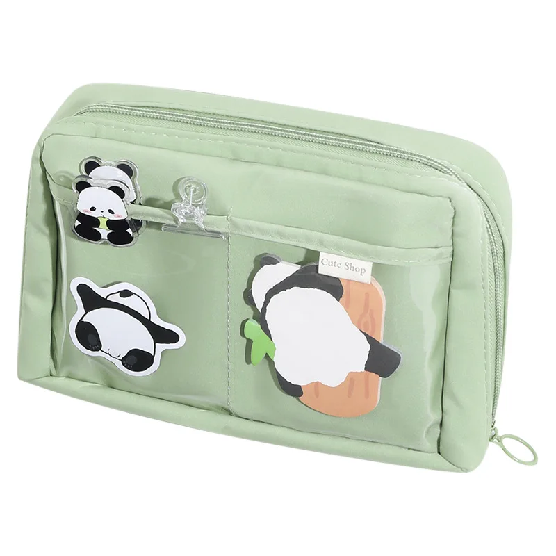 Cute Canvas Pencil Bags Kawaii Stationery Pencil Bags Large Capacity Pencil Case