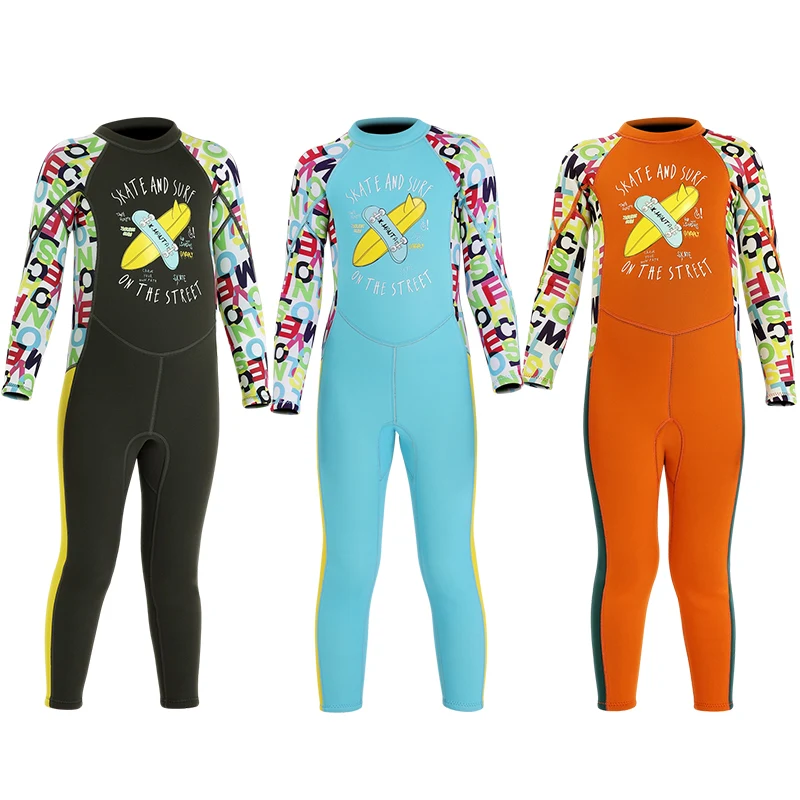 Fahion Design kid bikini swimwear uv protection wetsuit one piece uv swimwear fabric keep warm sun protection swimwear