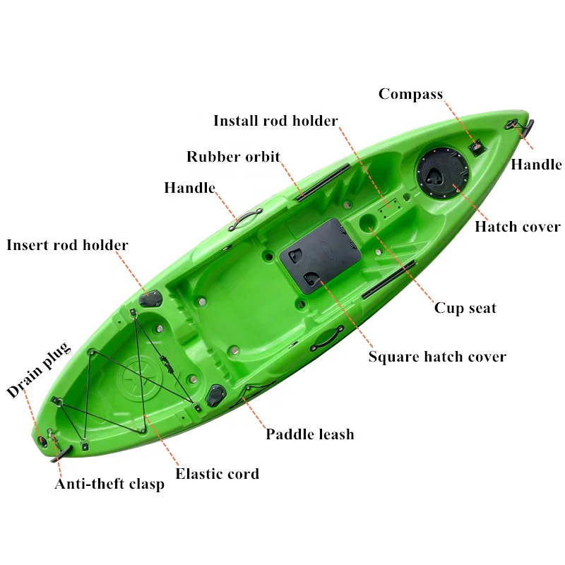 Hot Selling 1 Person Seat Ocean Kayak Sit On top Fishing Canoe For Single Person