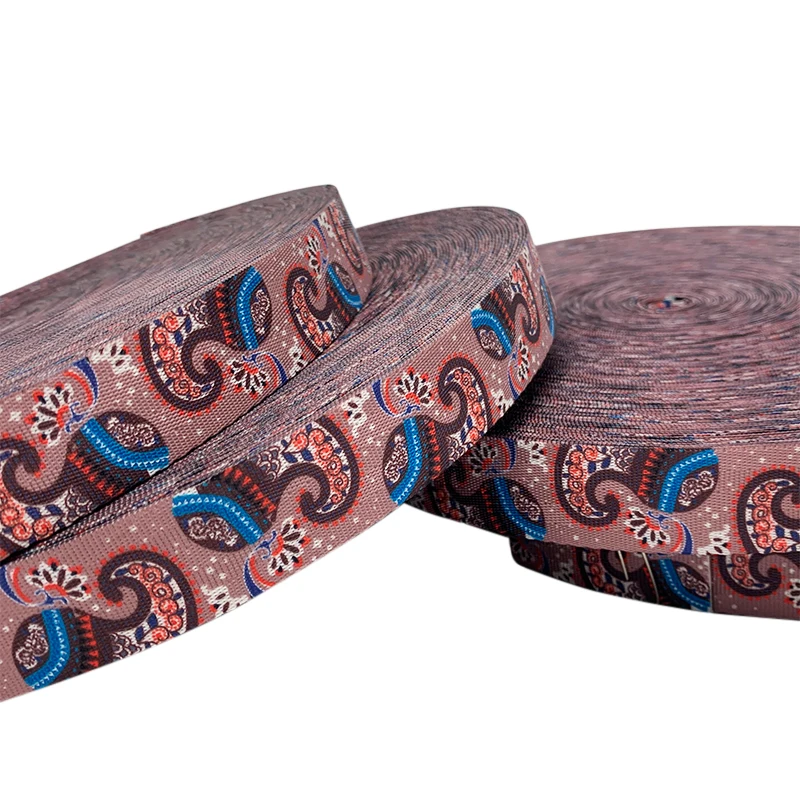 Высококачественная прочная полиэфирная тесьма для ремня безопасности 25 мм, новый дизайн, полиэфирная тесьма для сумок с принтом