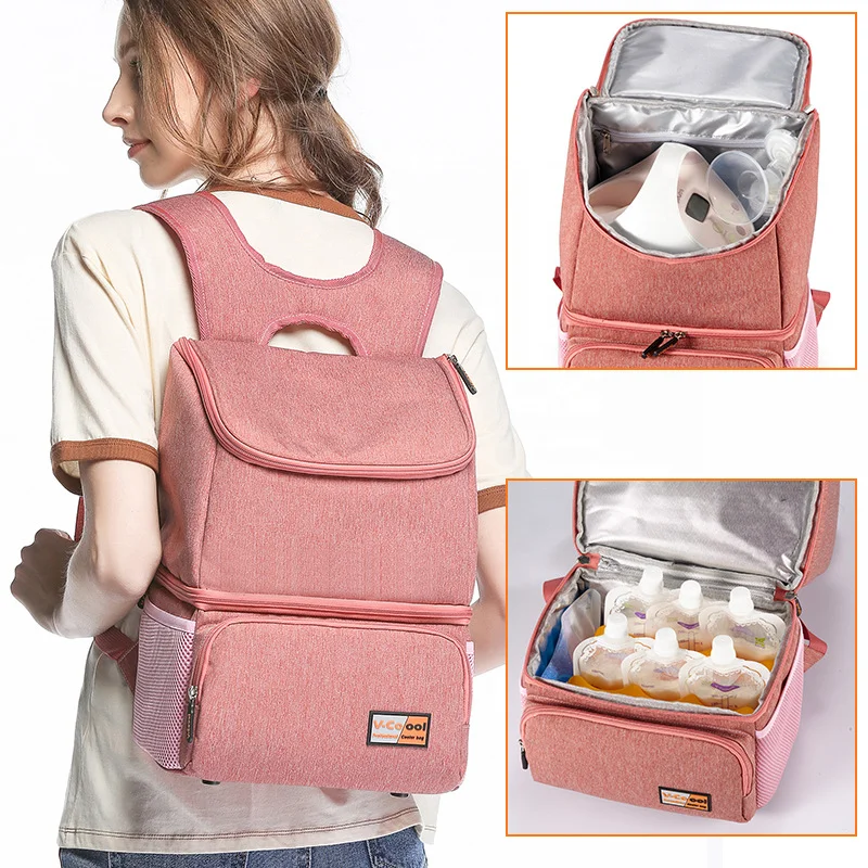 
V-Coool high quality big size breast milk transport backpack bag insulated cooler bag 