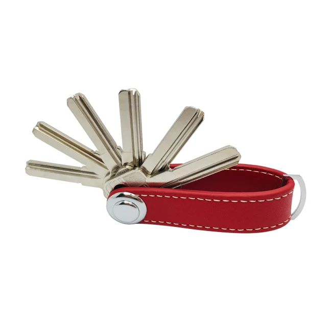 Лидер продаж на Amazon, держатель для ключей из натуральной кожи с индивидуальным логотипом, компактный органайзер для ключей для дома и автомобильных ключей