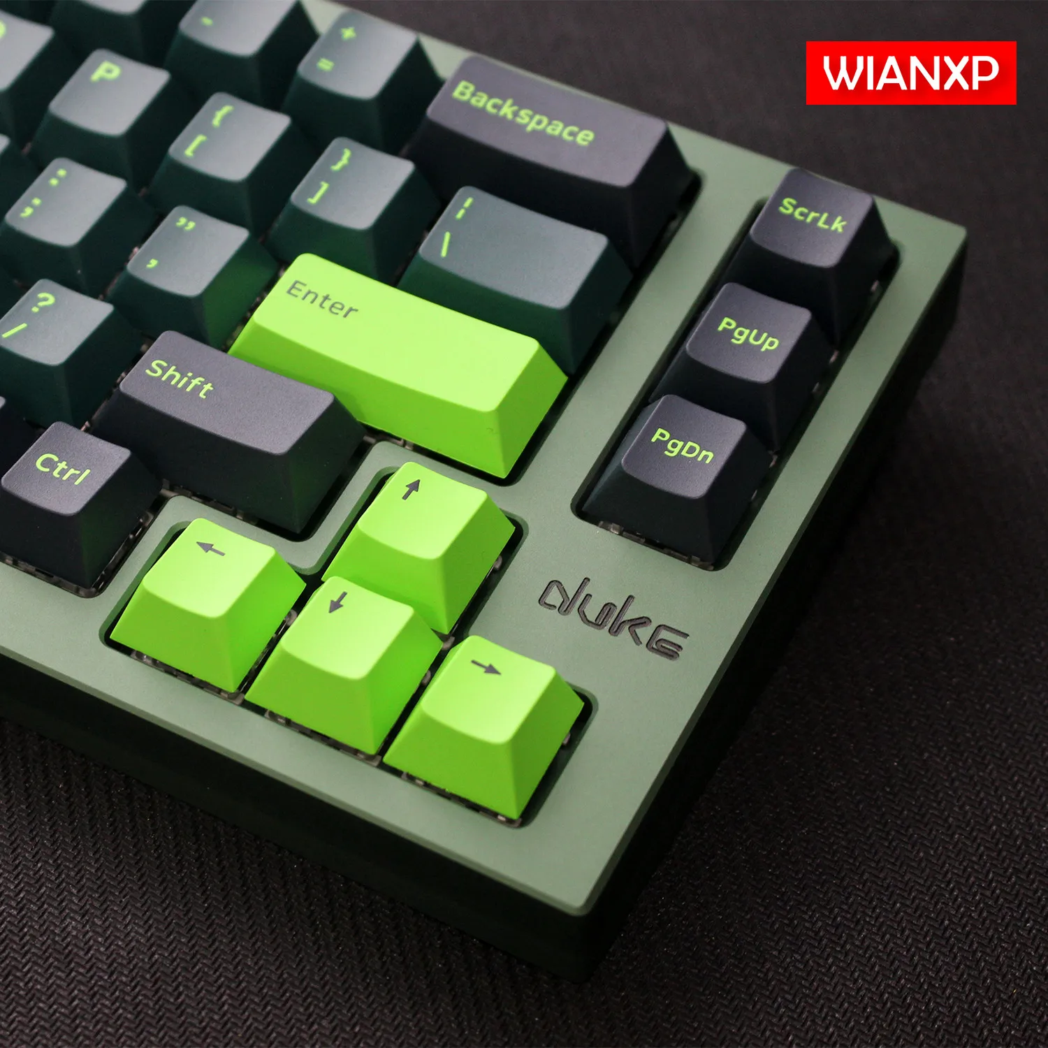 
Sound wave PBT colored doubleshot keycap set cherry profile keycap factory customized key cap reverse dyeing key cap 