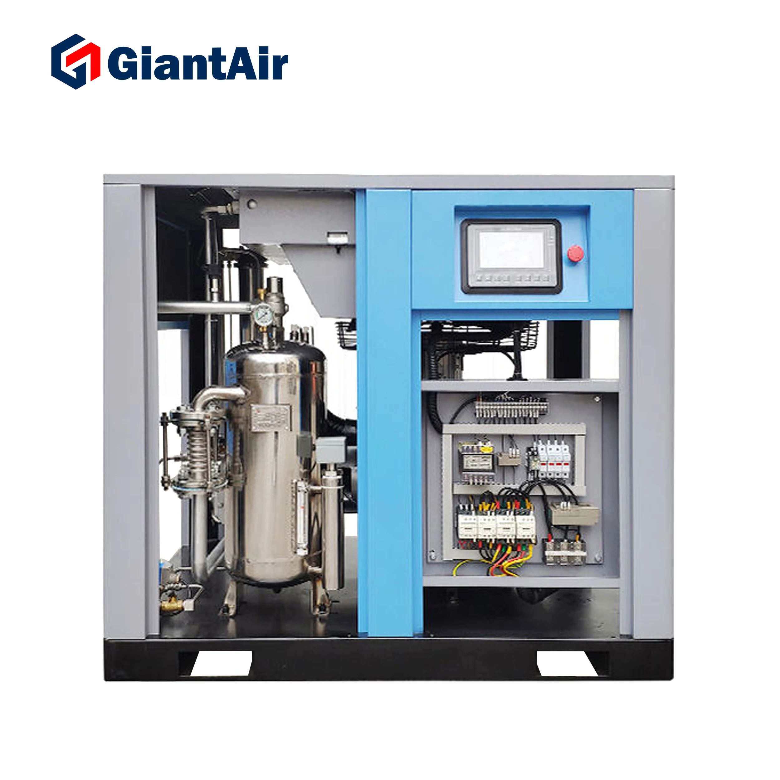 GiantAir Water lubricated screw air compressor 15kw 20hp variable frequency dental air compressor oilfree