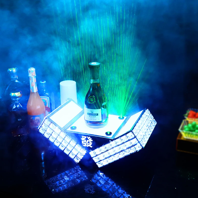 Best wine beer rechargeable custom holder stand acrylic led lighted liquor shelf bottle Glorifier Presenter