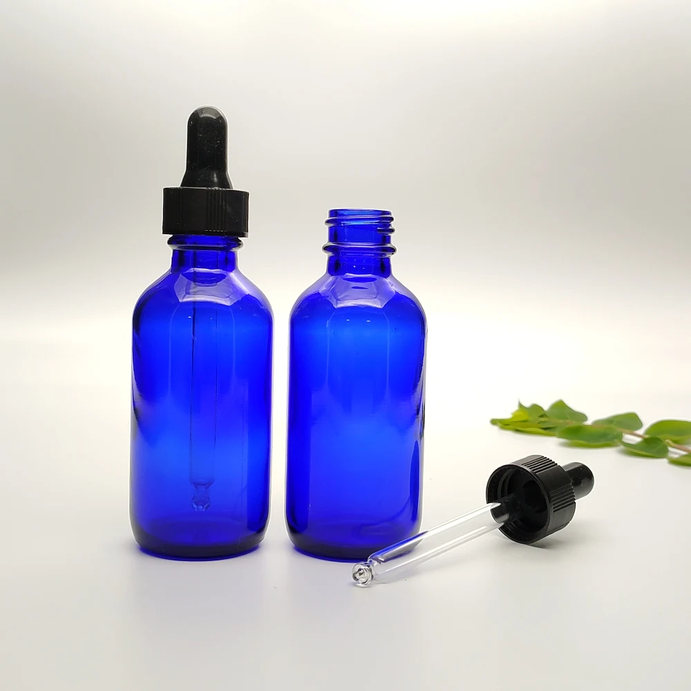 Hot Sale 480ml 16oz Boston Round Bottle Cobalt Blue Glass Bottle