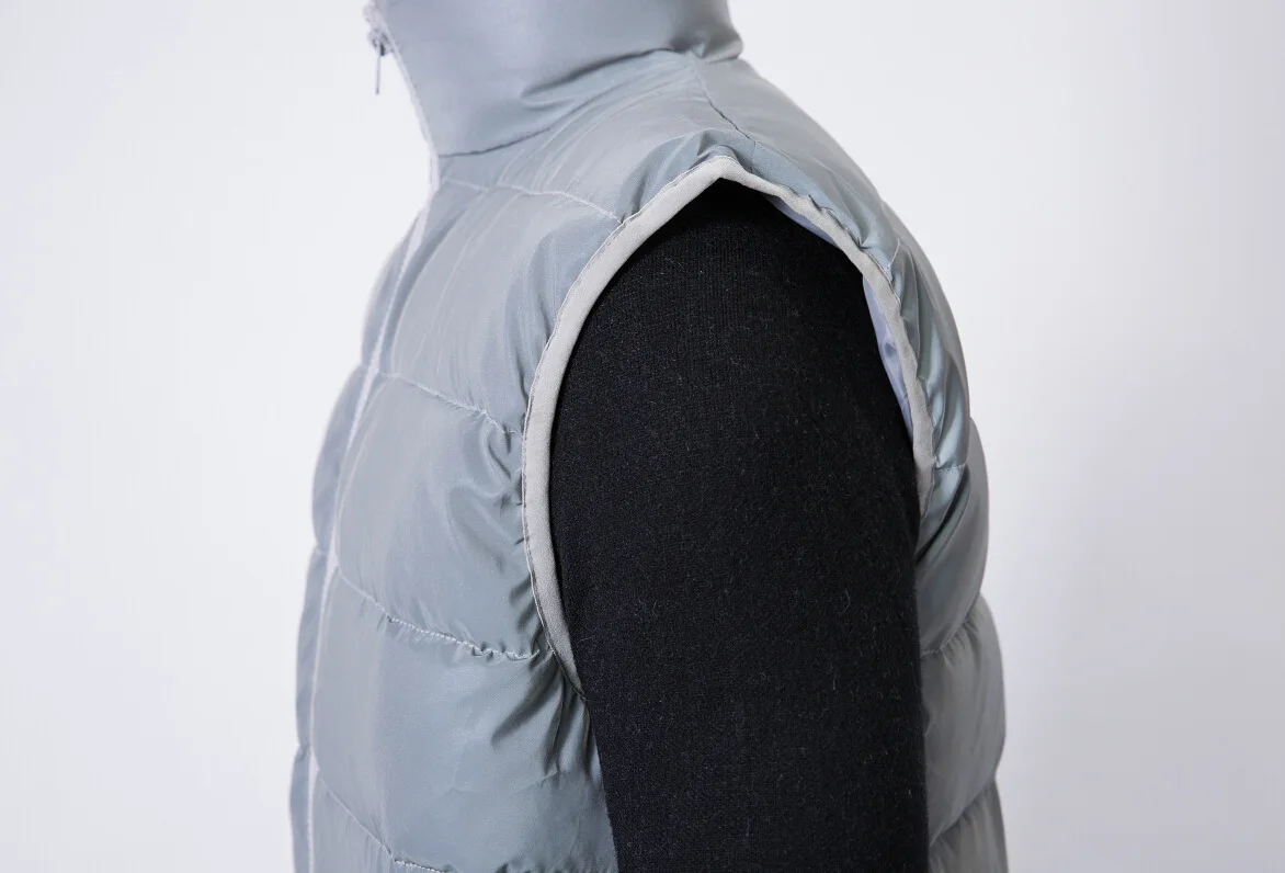 COTTON Fashion Odm Streetwear Fashion Water Proof Formal Waistcoat Glow In The Dark Reflector Custom Reversible Puffer Vest