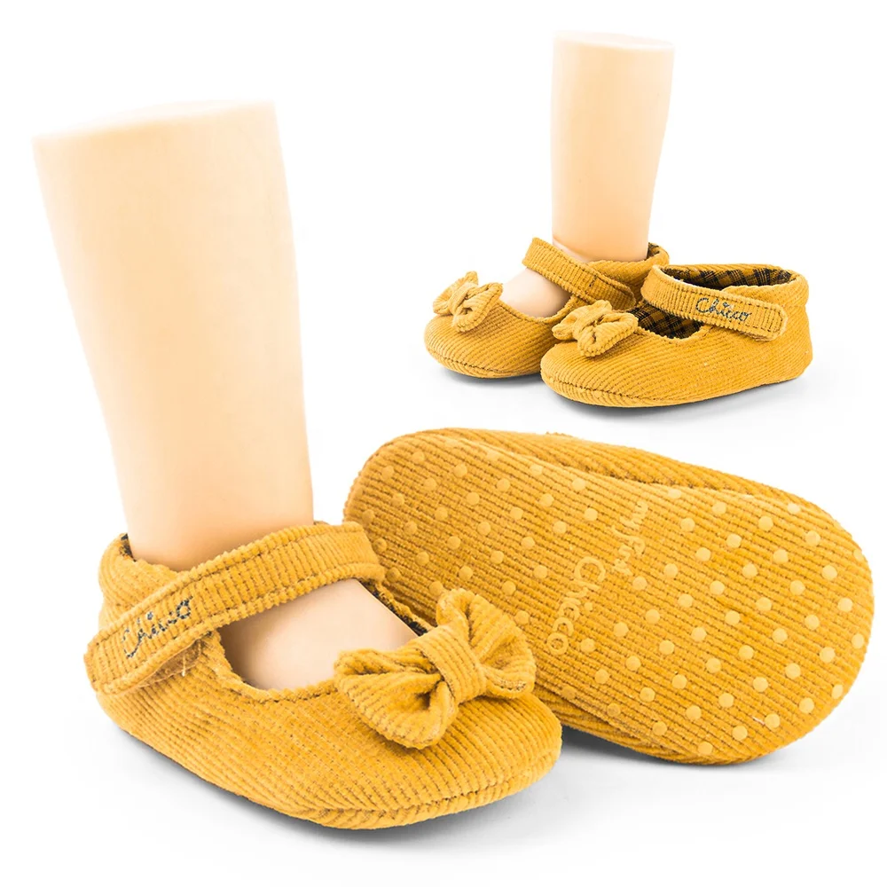 
In stock plaid corduroy baby shoes, Mary Jane infant shoes 