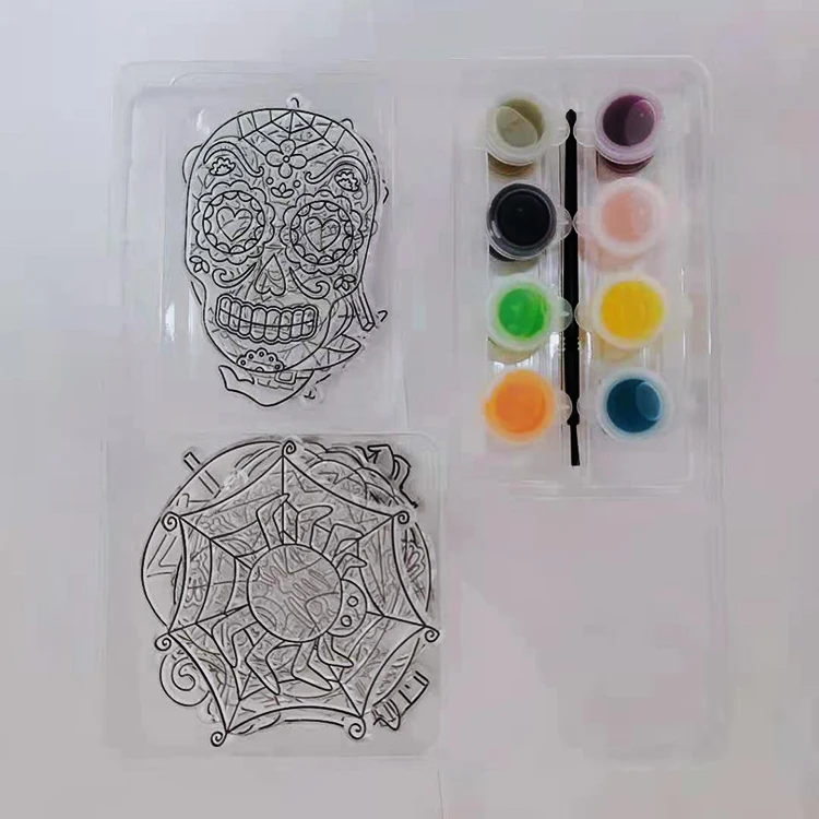 Factory Supply Halloween Pattern Acrylic Artistic Paint Diy Blank Acrylic Keychain Acrylic Paint Set
