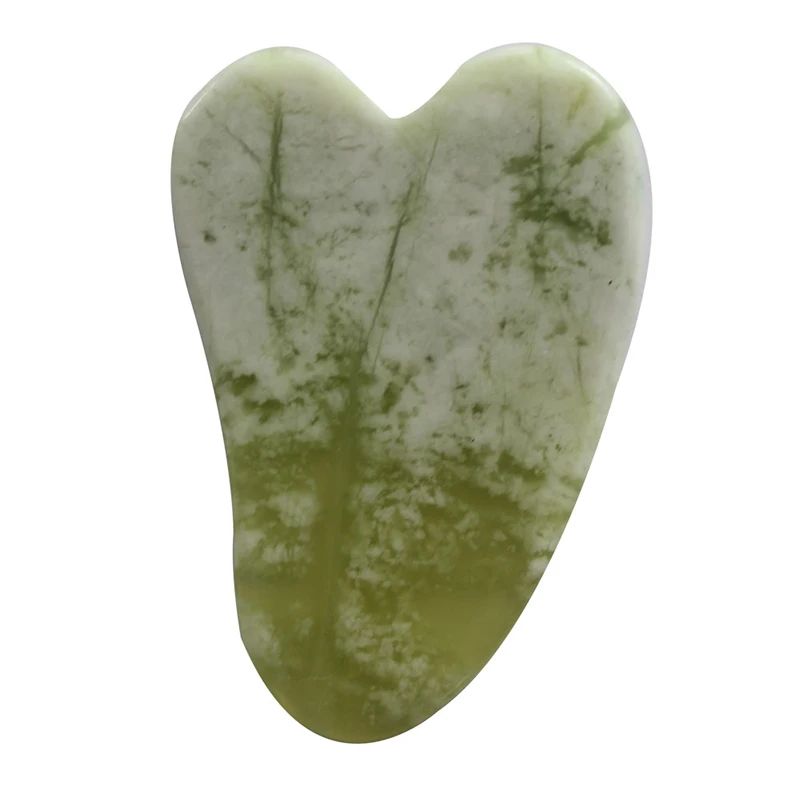 Natural Green Gua Sha Stone Scraping Massage Tool Face and Body Green Jade Guasha for SPA
