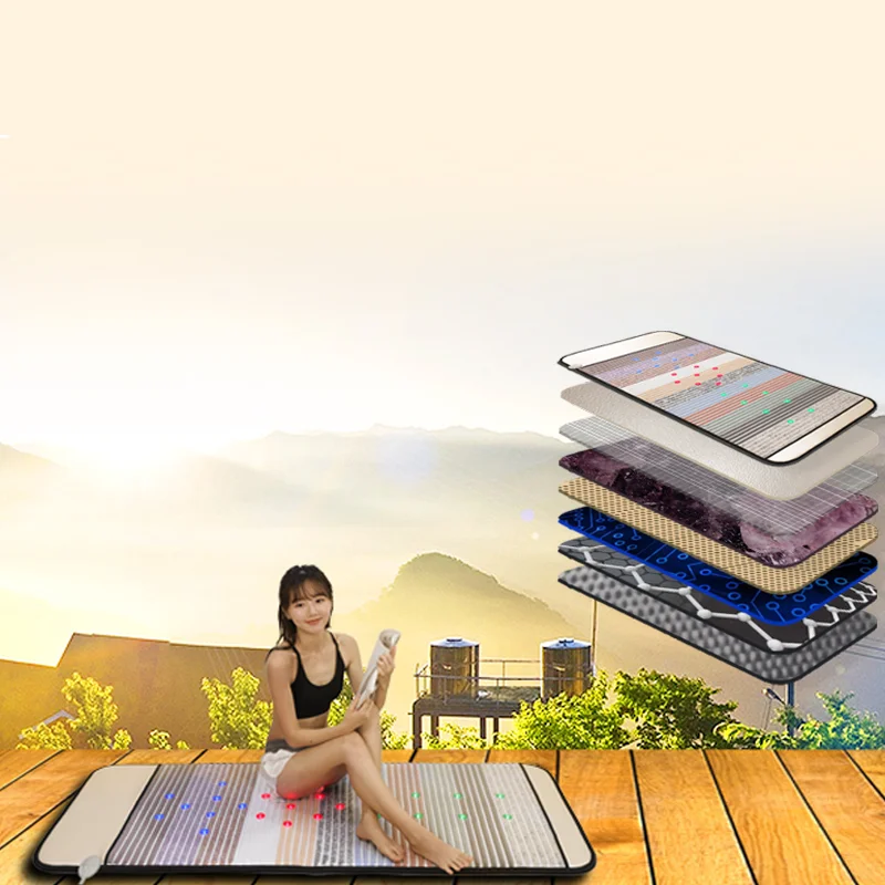 Матрас для спальной кровати PEMF инфракрасный фотонный сауны матрас с драгоценными камнями аметистом домашнего использования