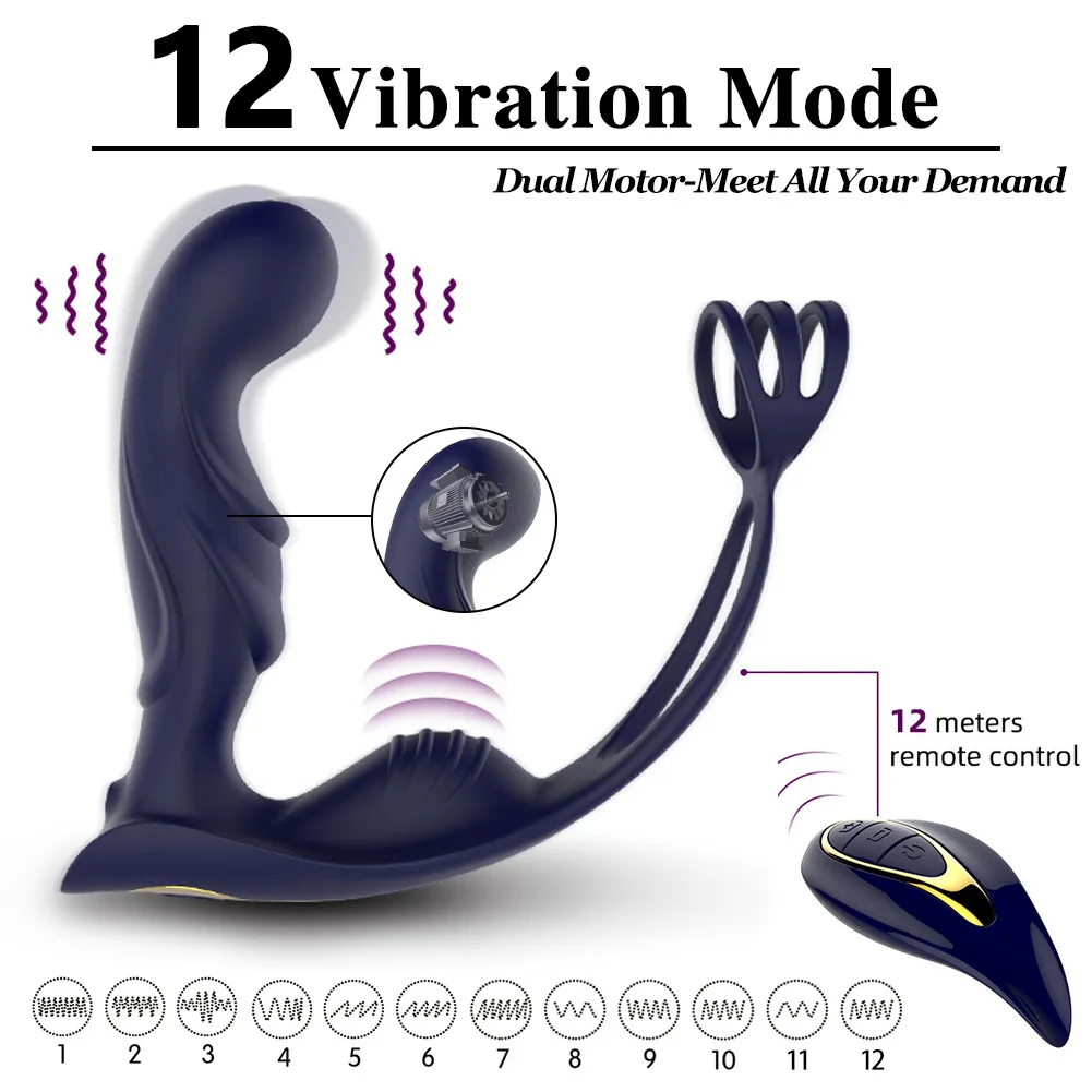 Anal Plug Prostate Massager G-Spot Vibration Emotion Lock Essence Men and Women Masturbation Device