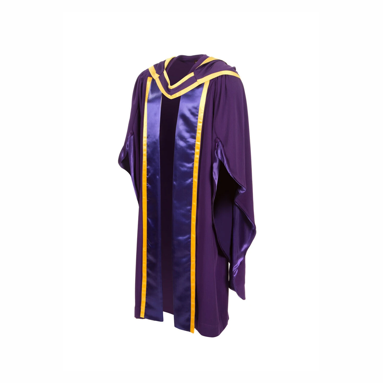 Purple/Gold AU/UK University Doctoral Gown with Hoods(PHD) Academic Gown