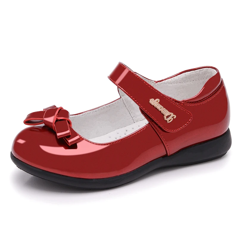 Оптовая продажа, обувь принцессы для девочек, черная обувь с бантом для выступлений, производители школьной формы для детей