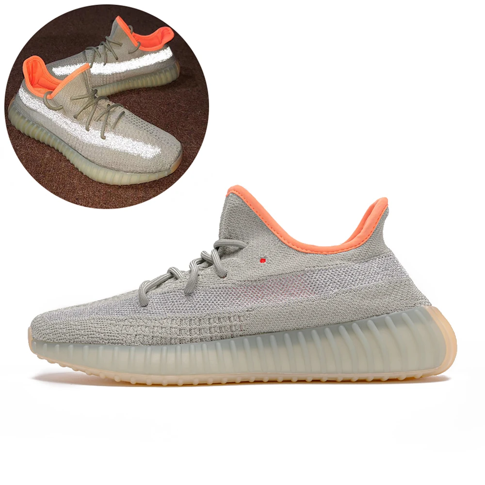 Сечением для кроссовок Yeezy Зебра yecheil кроссовки 350 V2 Спортивная обувь Кроссовки пустыни шалфея туфли в качестве подарка девушек логотипа коробки размер US 3 5-12 5