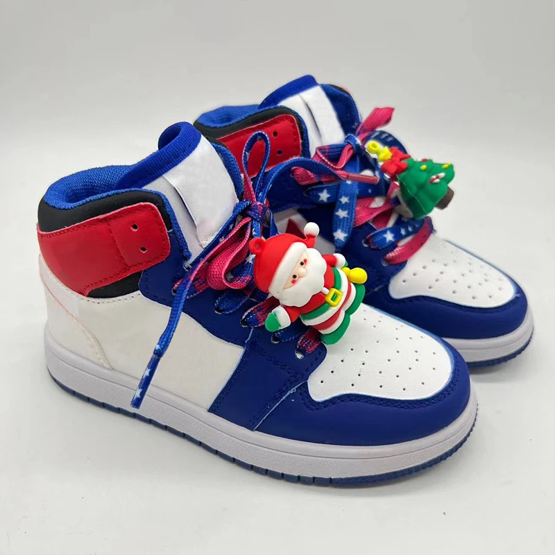 wholesale fashion  kids  casual sneakers boys girls high top Christmas  shoes for children