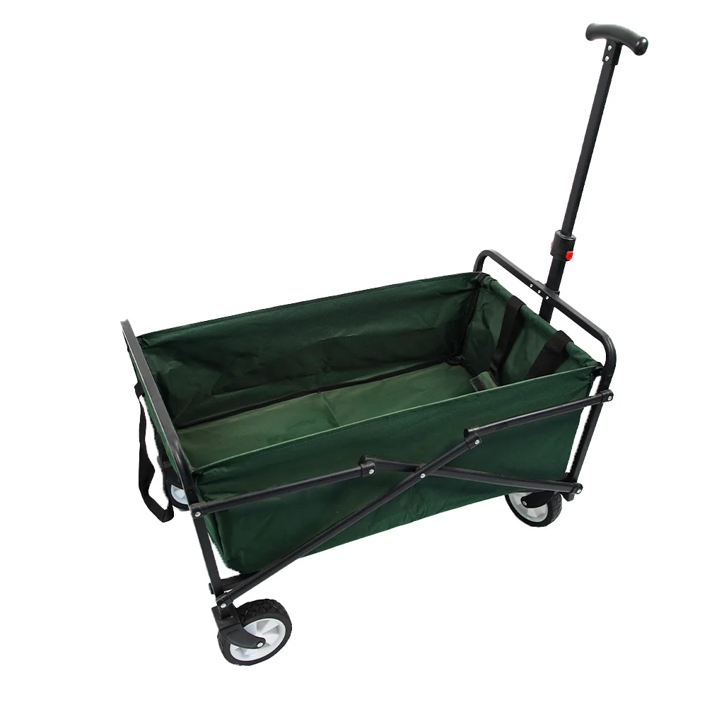 Foldable Collapsible Folding Outdoor Utility Wagon with Big All-Terrain Beach Wheels