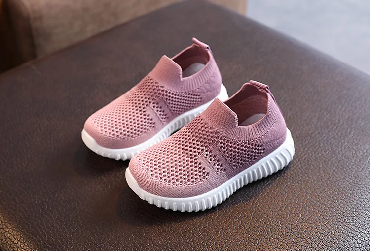 Conyson Kids Shoes Multicolor Knitted Toddler Baby Sneakers Casual Slip On Sneakers Children Shoes Kid Girls Boys Sports Shoes