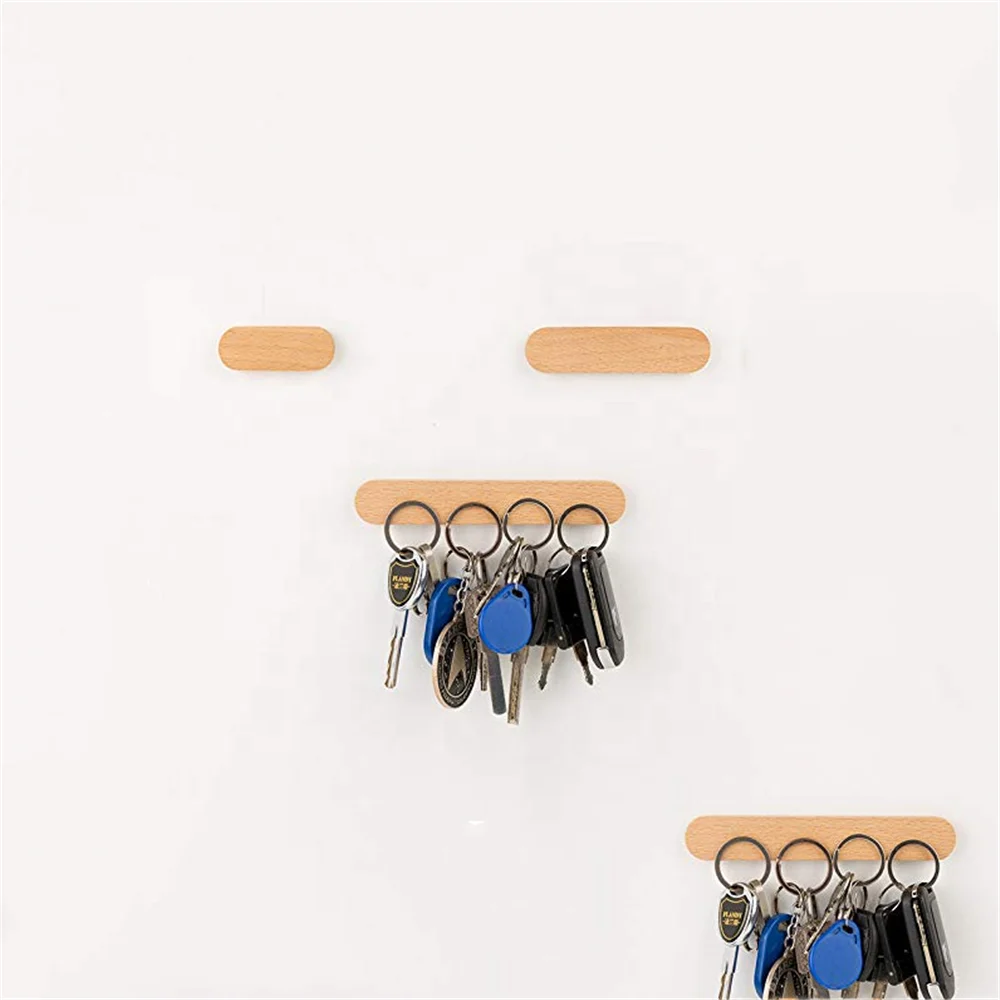 Органайзер для ключей, держатель для фотокарт, держатель для заметок, магнитный деревянный держатель для ключей, крючок для ключей