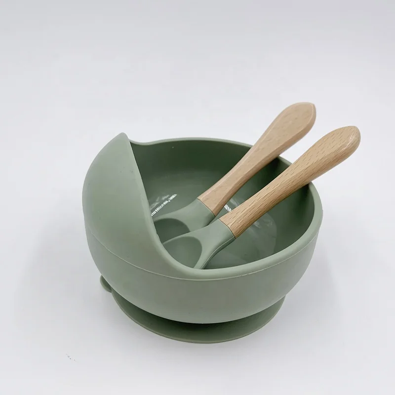 8 pcs baby cutlery wholesale silicon baby feeding set 2in 1 cup suction bowl dish tableware set waterproof