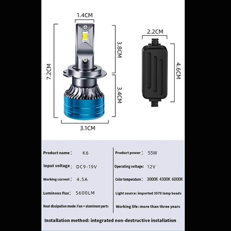 Cross-border Amazon AliExpress hot sale tri-color led car headlights modified high-power far and near light bulbs