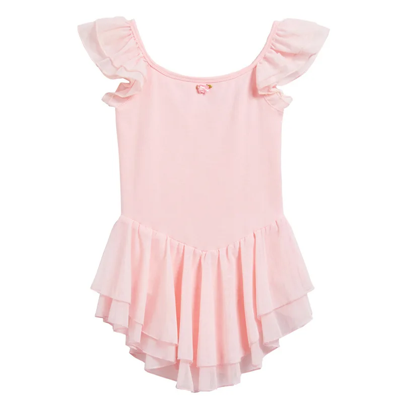 Cotton And chiffon Ballet Leotard Girls Training Gymnastic Dancewear Children Kids Ballet Leotards Dress Ballet Uniforms