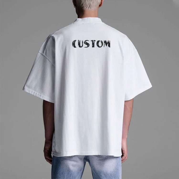 Branded Thick 95% Cotton 5% Elastane Quality Streetwear Custom Full Color Screen Print 3d Men T Shirt