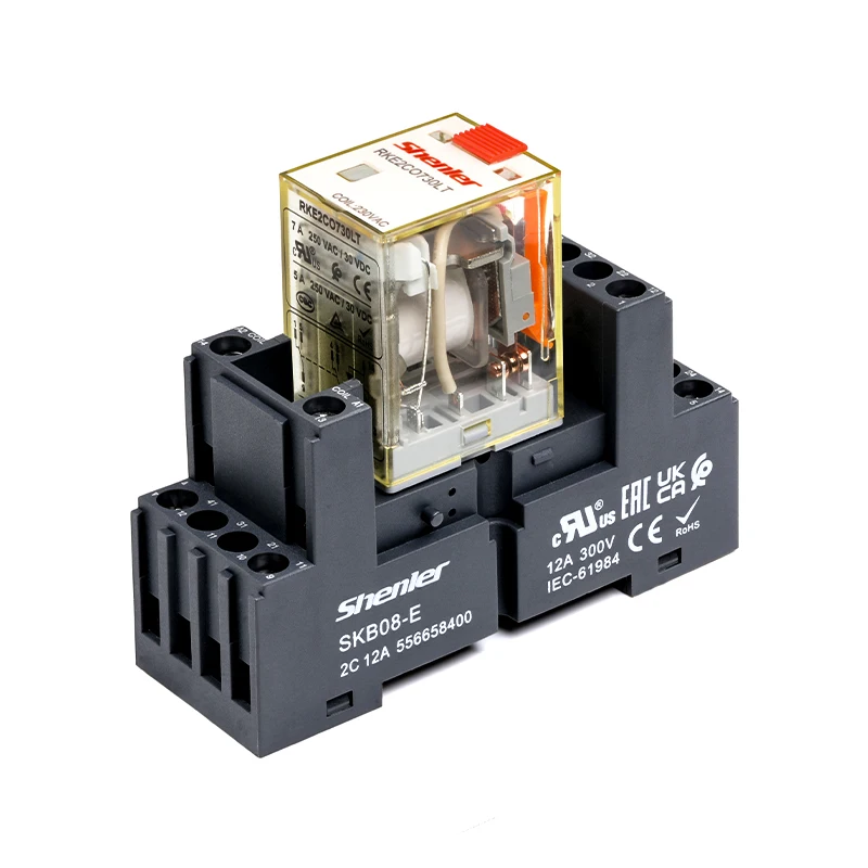 Shenler RKE2CO730LT + SKB08-E реле набор цепи 2 pole 7A 230VAC и гнездо промышленное мощности krly2120 холодильник освещения bms
