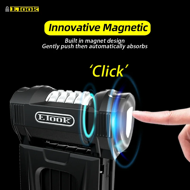 ETOOK Hot Sale Interesting Motorcycle Electric Bike Safety Folding Lock Zinc Alloy Combination Wheel MTB Bike Lock