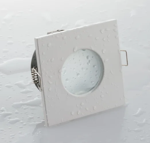 Commercial hotel square waterproof downlight fitting embedded ip44 ceiling mr16 gu10 gu5.3 bulb spotlight housing  fixture