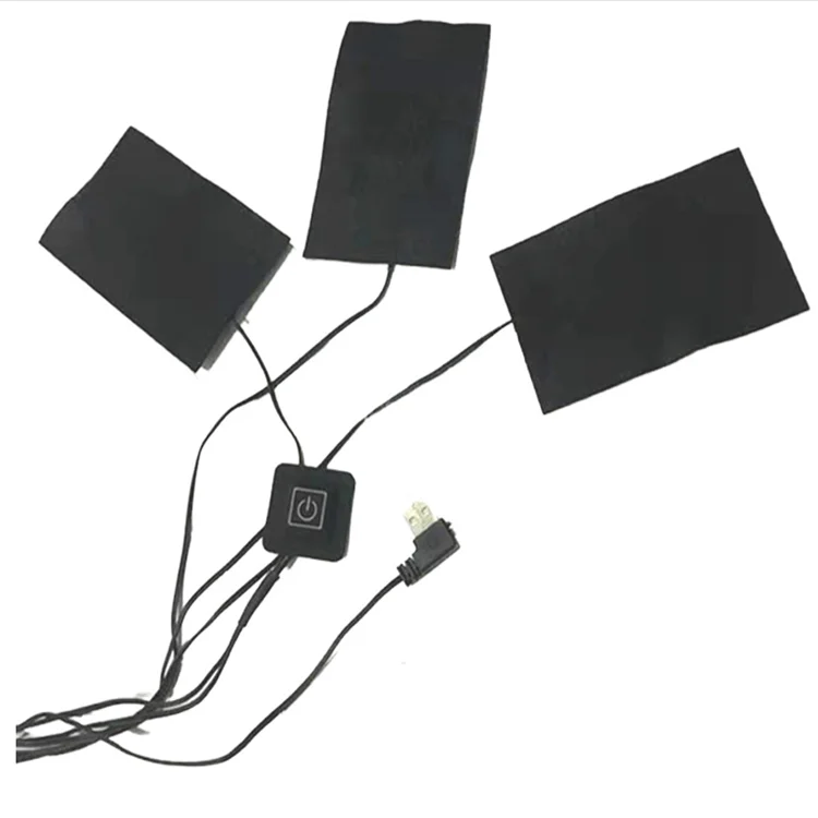 2021 new 7.4V DC plug thin soft heating pad for jacket