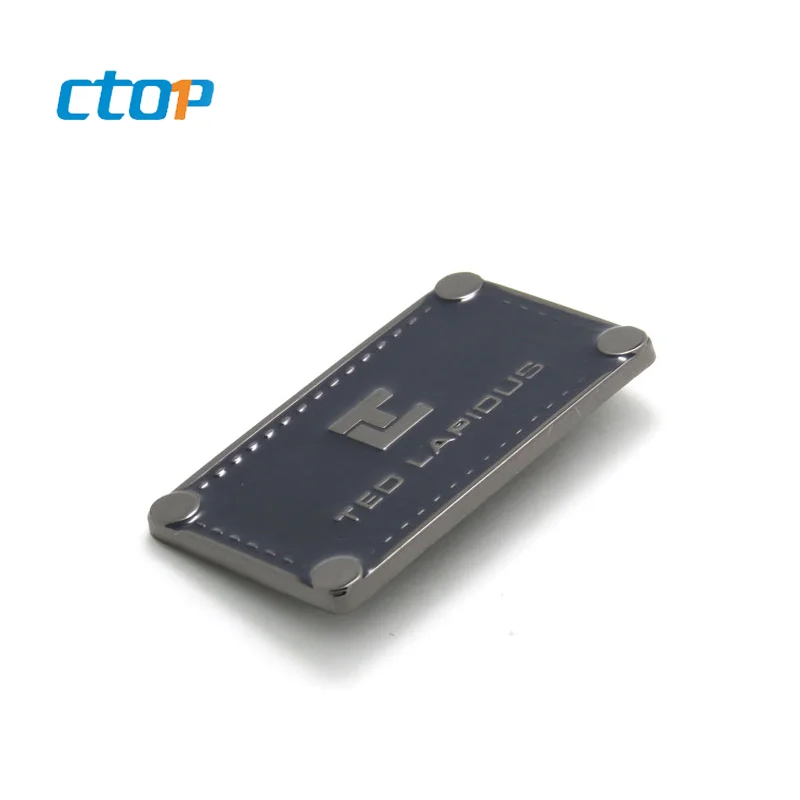 фабрики тисненая кожа багажная бирка одежда Логотип Этикетка металлический бренд Логотип Этикетка пользовательские этикетки