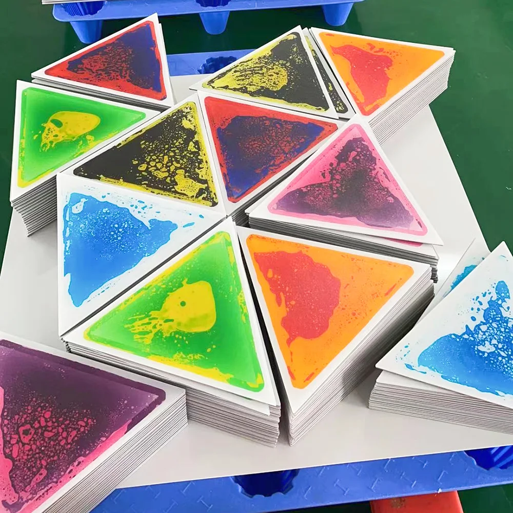 Eco friendly nontoxic color liquid vinyl carpet tile kindergarten PVC Gel Filled Sensory kids play mat