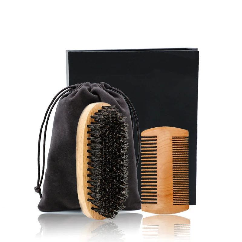 Высококачественный набор для ухода за бородой мужчин подарочный кисти и расчески