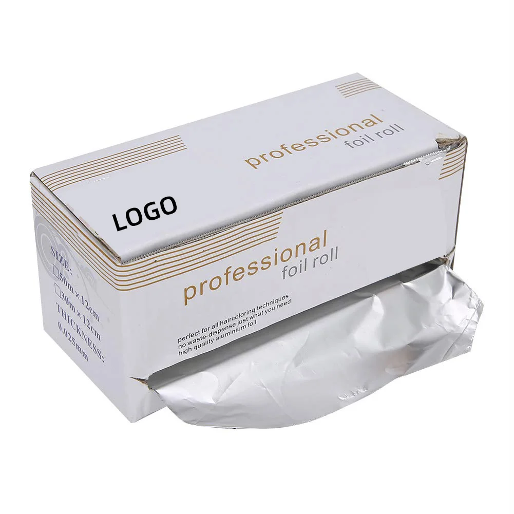 custom print embossed hair dying foil with designs precut 500 sheets pop up aluminum pattern hair foils for highlight