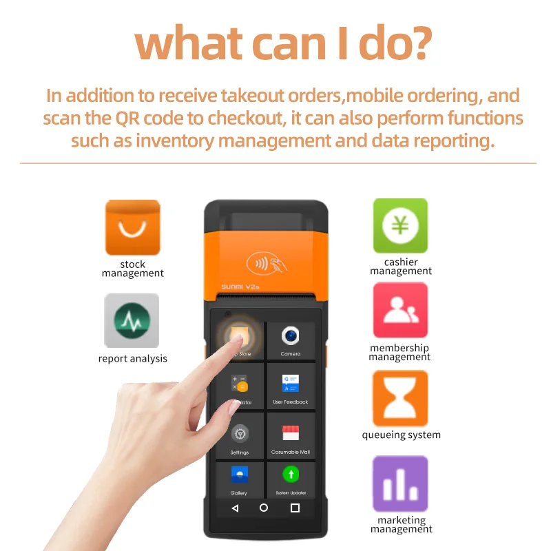 SUNMI Android Pos Machine Billing Pos Machine Portable Check Pos Machine