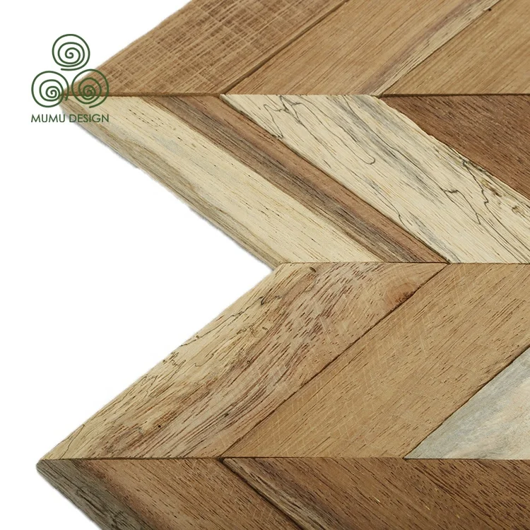 Dongguan MUMU Design Mixed Color Old Ship Wooden Slat Decor Panel Art Tiles Wooden Mosaic for Wall