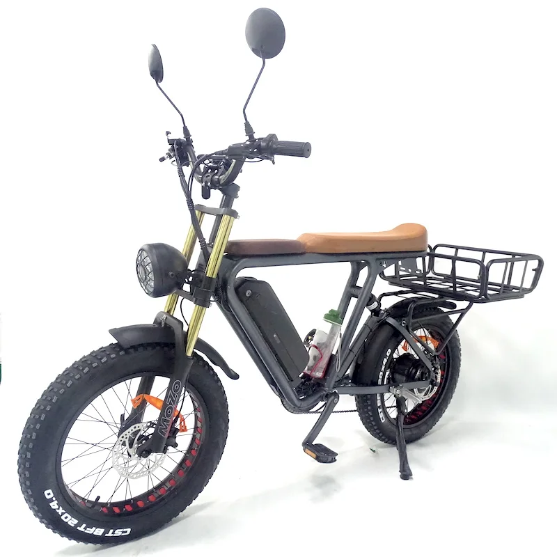 Электрический внедорожный велосипед с толстыми шинами 20 дюймов 1000 Вт Ач семейный для груза 2022