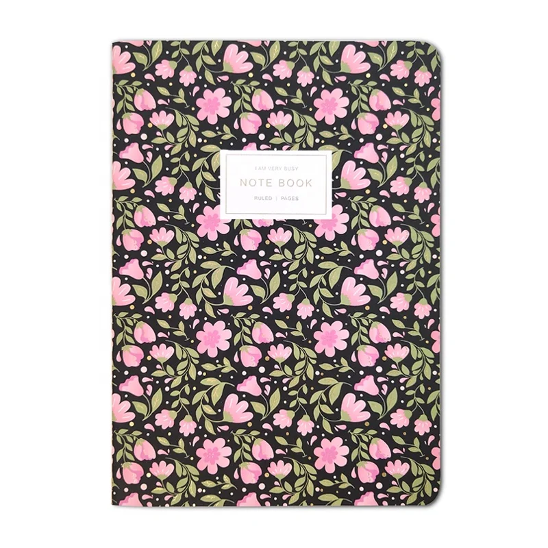 
2020 2021 Holi Flower fsc/ISO9001 soft cover sewing/stitching ruled Note Book/student/stationery set/custom logo notebook 