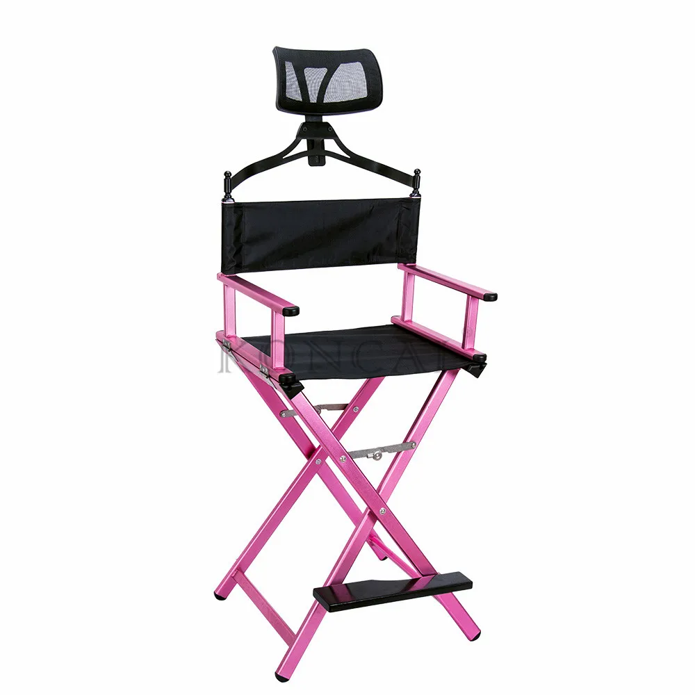 Factory New Portable Custom Folding High Quality Aluminum Director Makeup Beauty Artist Chair With Detachable Headrest