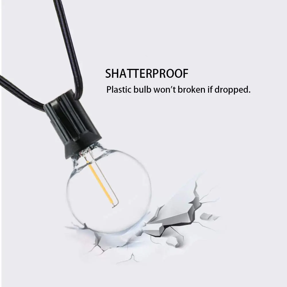 Outdoor waterproof Us Uk Plug Garden led String Light 25ft 50ft 100ft G40 LED Globe Holiday String Lighting