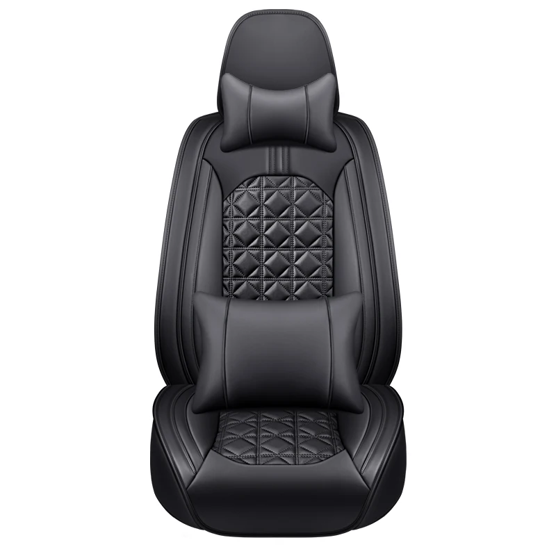 Leather Car Seat Covers Full Set Waterproof Auto Seat Covers Breathable Seat Protectors Universal Fit for Most Automotive Cars