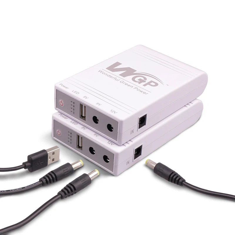 WGP 10000mah multiple output UPS DC Output 5V 9V 12V Mini UPS for WiFi Router Camera 12V Mini UPS