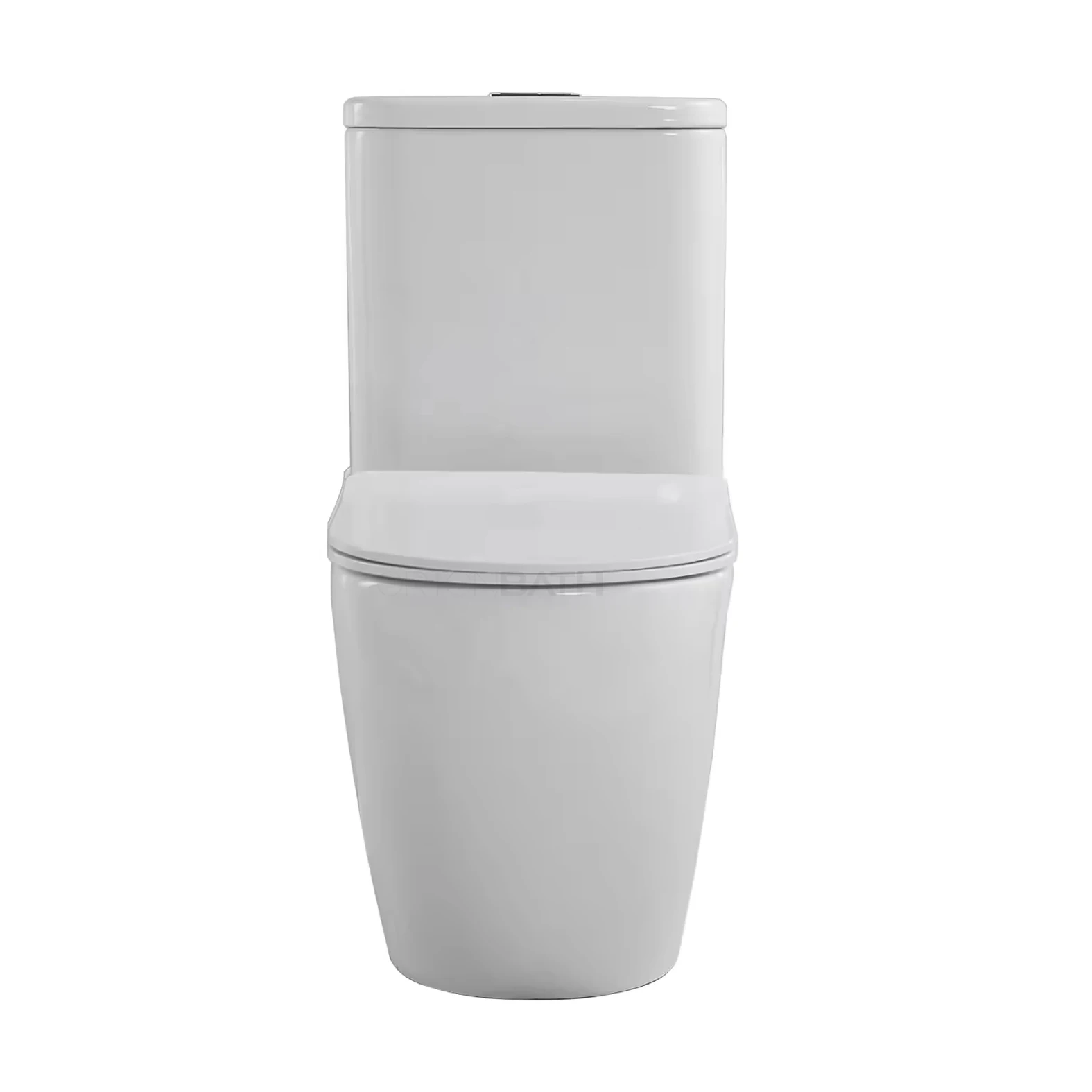ORTONBATH Round Bowl Watermark Two Piece Rimless Tornado Flush Toilet Back to Wall 2-Piece Toilet with Quick Release Toilet Seat